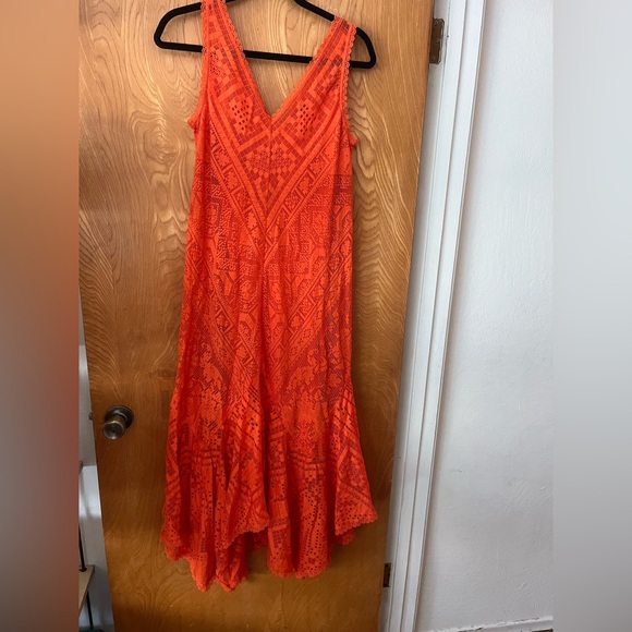 Anthropologie Naranja V-Neck Sleeveless lace or eyelet overlay Midi Dress S - Picture 2 of 9